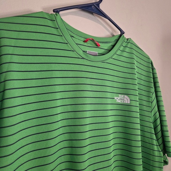 The North Face Other - The North Face Mens Medium Green Striped Short Sleeve Graphic T-Shirt Micro Mesh